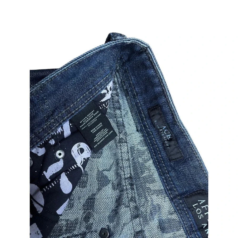 AFFLICTION Ace‎ Slim Straight Men's Denim Jeans Navy Blue Size 36x32